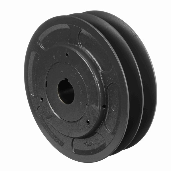 2 Groove Cast Iron Finish Bore Fhp Variable Pitch Sheave, 2VP84X 1 3/8